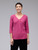 Linen Cotton Jersey 3/4 Slv Tucks Top