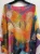 LOOWIE Multi Abstract Round Knit Print Sweater