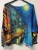 LOOWIE Blue Venice Starry Night Printed Sweater