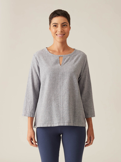 Cut Loose Crosshatch Keyhole Top - New Moon Boutique
