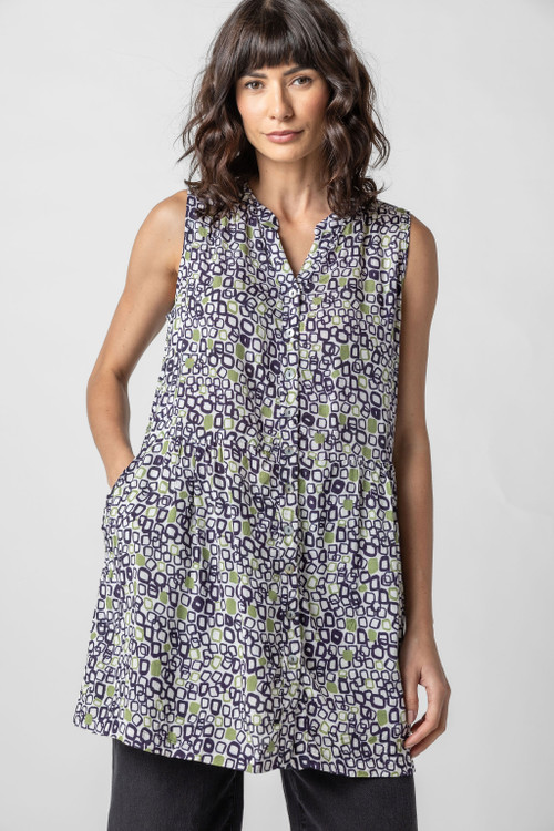Komil Cubic Crushed Sleeveless Tunic - New Moon Boutique