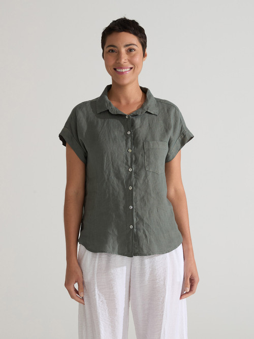 トップス Let LOOSE THOUGHTFUL LINEN SHIRT Oversized Linen Shirt UPE / White Shirt Womens / Drop