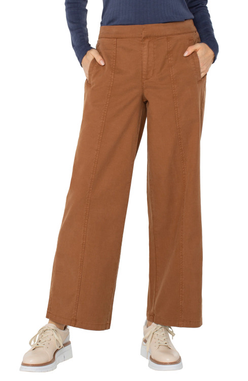シートーキョーlauren 38 Liverpool Mocha Wide Leg Pull-On Trouser - New Moon Boutique
