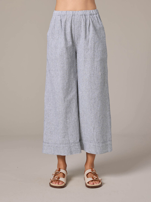 Cut Loose Crosshatch Pleated Crop Pant - New Moon Boutique