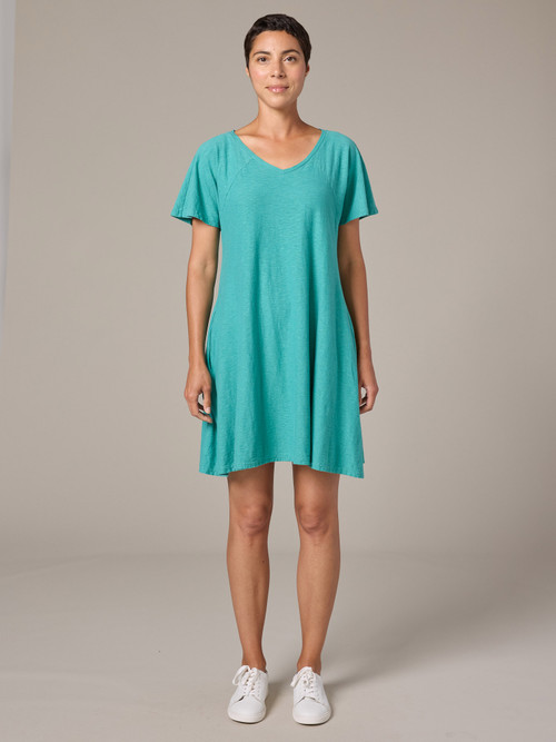 navy blue dress for baby girl Cut Loose Linen Cotton Jersey Swing Dress