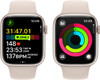 Apple Watch Series 9 GPS 41mm Smart Watch Starlight Aluminum Case, Starlight Sport Band S/M, Cycle Tracking, Activity Tracker, Voice Control, Heart Rate Monitor - Starlight