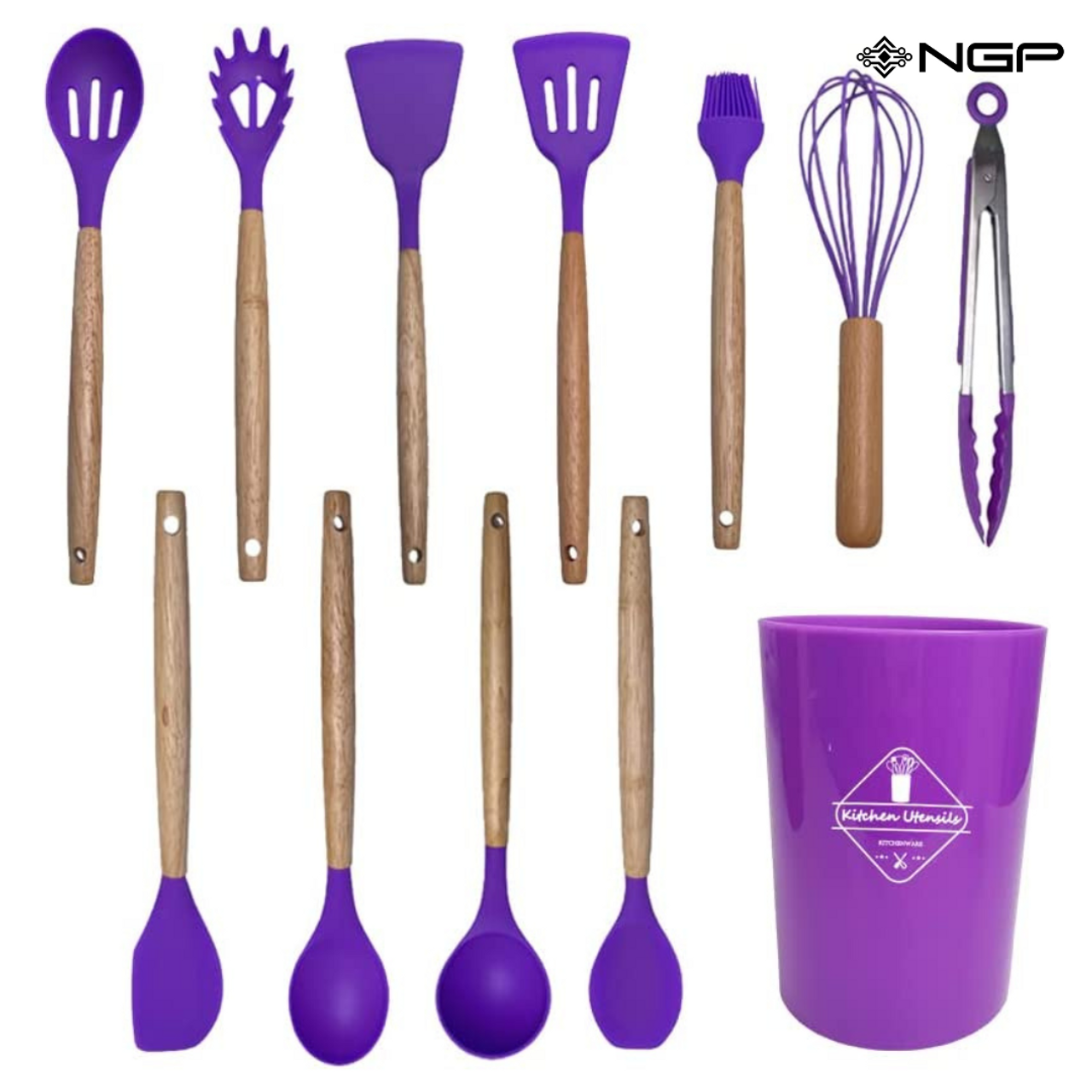 Zulay Kitchen Silicone Spatula Set with Durable Stainless Steel Core -  Purple, 4 - Fry's Food Stores