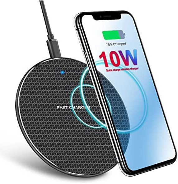 NGP Universal 10W Wireless Fast Charging Pad (All Mobile Devices) Compatible with iPhone/Android/Apple/Samsung Models + More (Red)