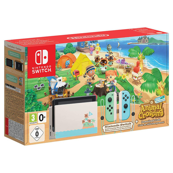 Nintendo Switch Version 2 Console Animal Crossing New Horizons Special Edition - Blue/Green