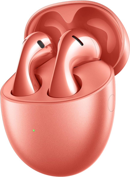 HUAWEI FreeBuds 5 Wireless Earbuds - Bluetooth Earphones with Noise Cancelling - Curved in Ear Headphones with Optimal Fit - Long Battery Life and Water Resistant - Coral Orange