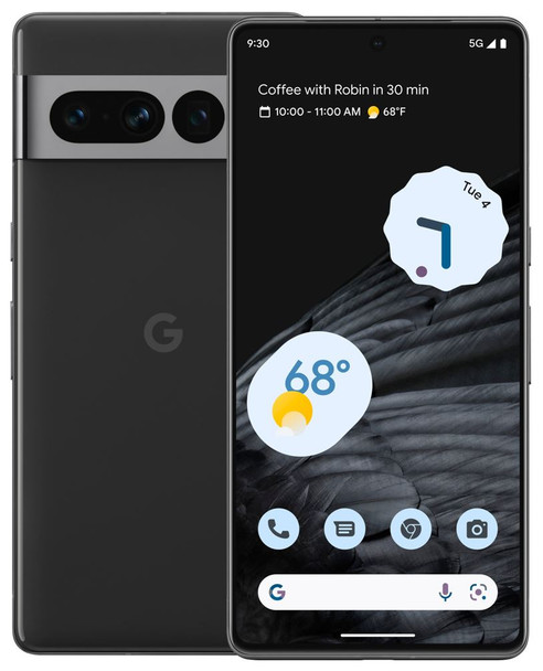 Google Pixel 7 Pro 5G 256GB 12GB RAM Factory Unlocked (GSM Only | No CDMA - not Compatible with Verizon/Sprint) Global Version - Obsidian