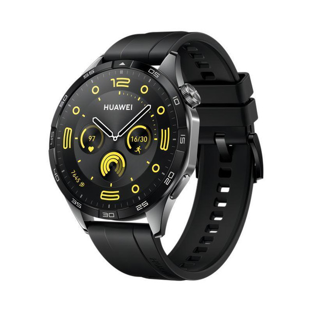 Huawei Watch GT 4 B19F 46mm Bluetooth Smartwatch 1.43"  AMOLED Screen Fluoroelastomer Strap - Black