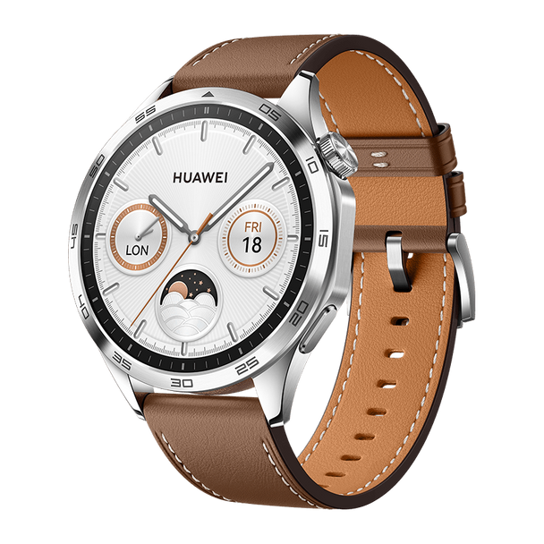 Huawei Watch GT 4 B19L 46mm Bluetooth Smartwatch 1.43"  AMOLED Screen Leather Strap - Brown