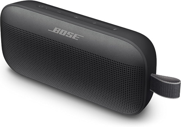 Bose SoundLink Flex Bluetooth Speaker, Portable Speaker with Microphone, Wireless Waterproof Speaker, 12 Hours of Playtime - Black