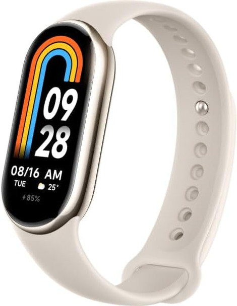 Xiaomi Smart Watch Band 8 1.62'' AMOLED Touch Screen, up to 16 Days Battery Life, Water Resistant, Health Monitoring – Gold
