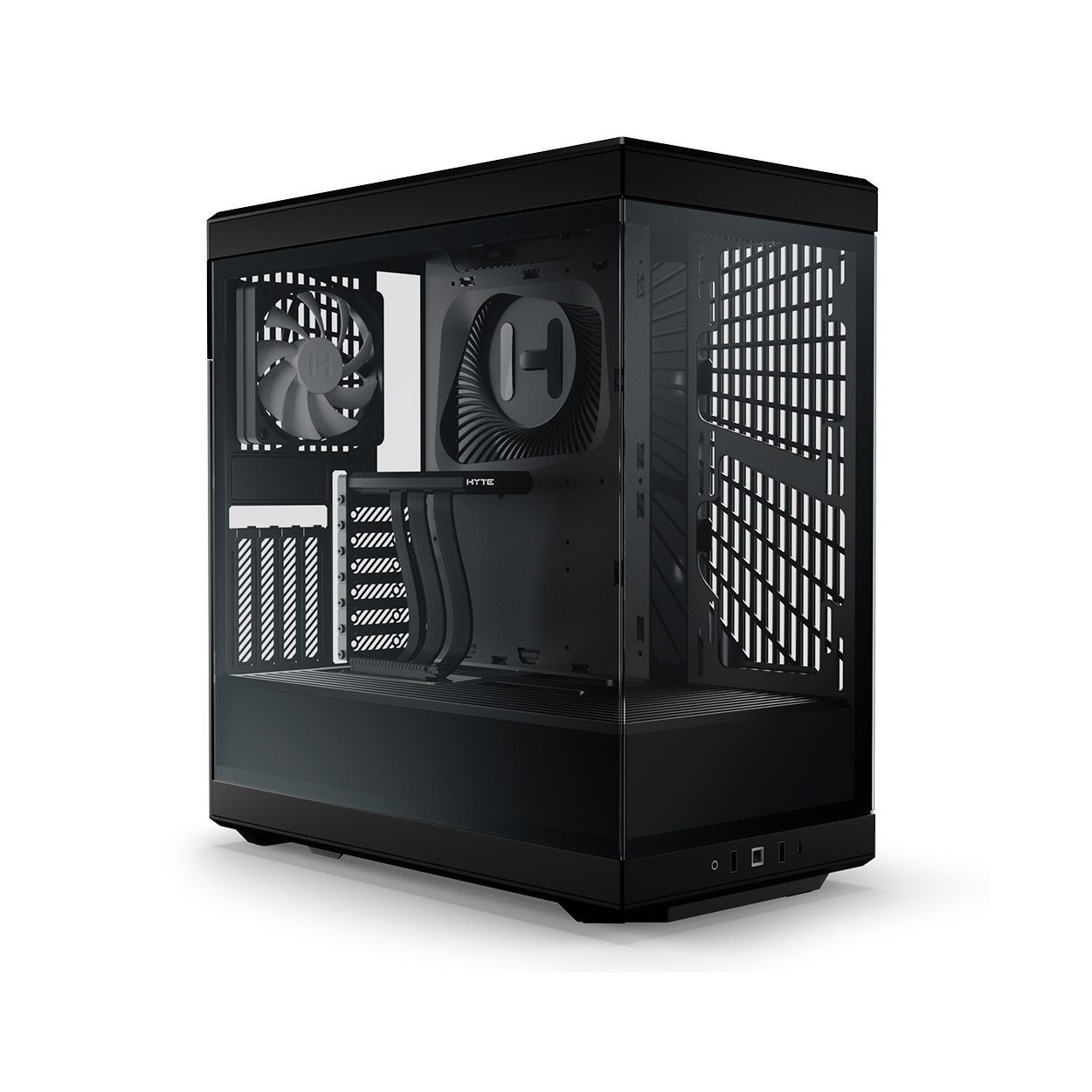 HYTE Y60 Modern Aesthetic Dual Chamber Panoramic Tempered Glass Mid-Tower  ATX Computer Gaming Case - White - PCIe 4.0 Riser - Micro Center