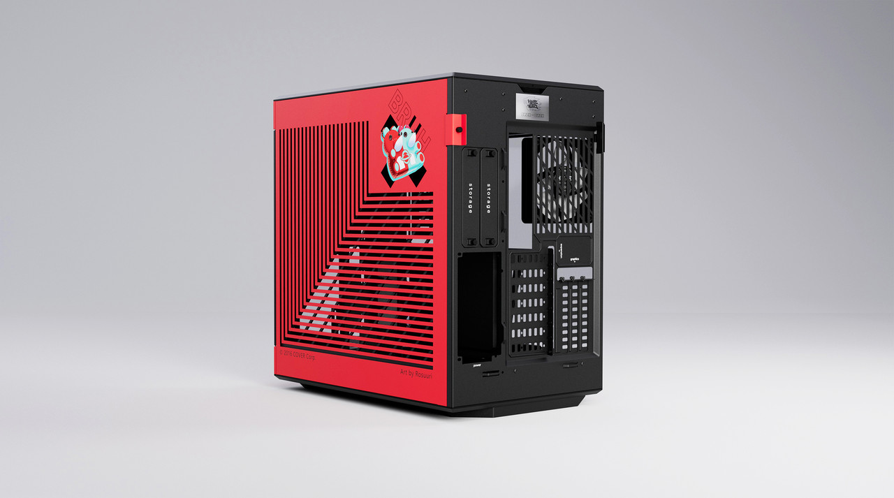 Hyte Caja PC Gaming Y60 Red, ATX, Cristal Panorámico 3 Piezas, 3  Ventiladores Incluidos, Color Rojo