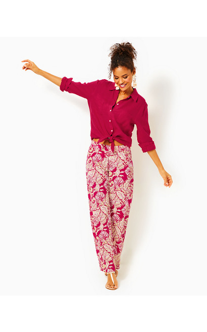 BAL HARBOUR PALAZZO PANT - POINSETTIA RED ISLAND VIBES