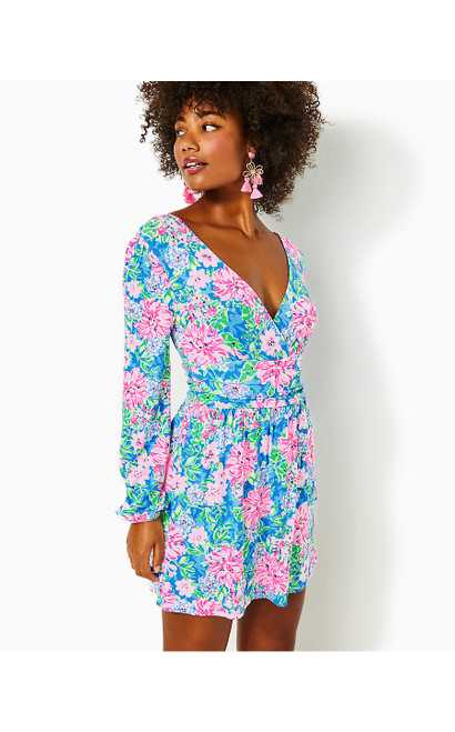 RIZA LONG SLEEVE ROMPER - MULTI SPRING IN YOUR STEP