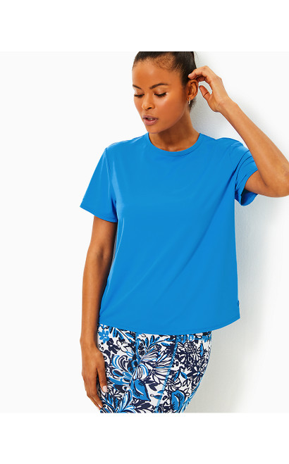 UPF 50+ LUXLETIC RALLY ACTIVE TEE - MORELLE BLUE