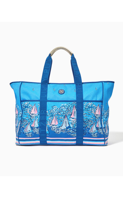 TRYSTIN OVERSIZED CANVAS TOTE - LUNAR BLUE A LIL NAUTI ENGINEERED