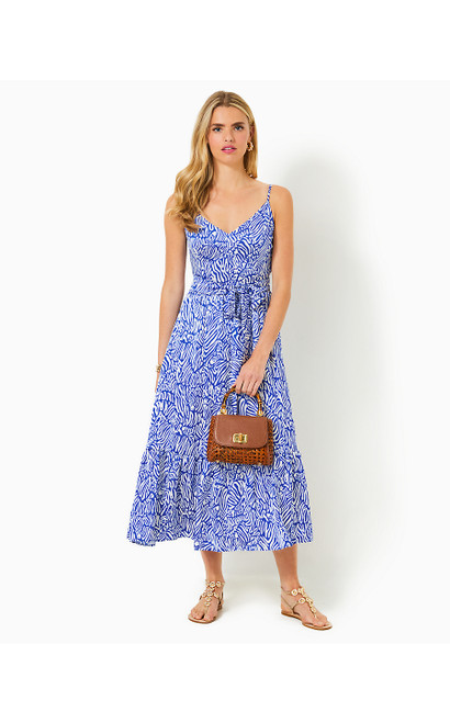 MARCELINA MIDI DRESS - MARTINIQUE BLUE ZEE BEBE