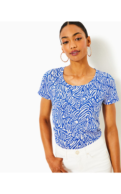 ETTA SCOOP NECK TOP - MARTINIQUE BLUE ZEE BEBE