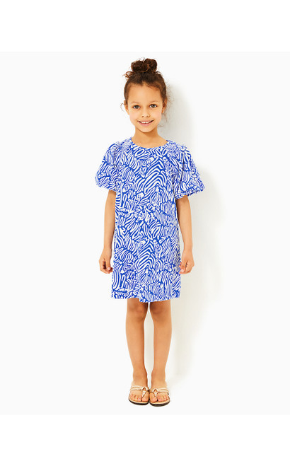 GIRLS MINI ROSEN DRESS - MARTINIQUE BLUE ZEE BEBE