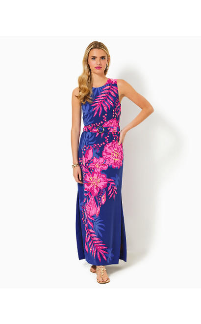 ADAYA MAXI SHIFT DRESS - BLUE MED NEVER ENDING SUMMER ENGINEERED