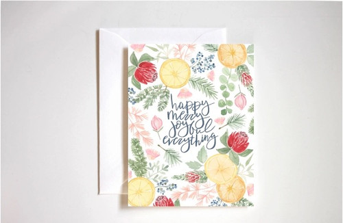 "JOYFUL HOLIDAY FOLIAGE" HOLIDAY CARD BY STEPHANIE TARA STATIONERY
