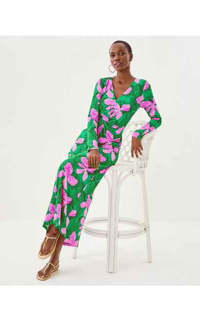 TILLI MAXI DRESS - KITTS GREEN SUNSET SHADOWS
