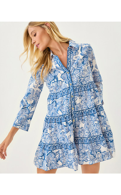 ANGIE DRESS - COCONUT UNFORGETTABLE ENGINEERED