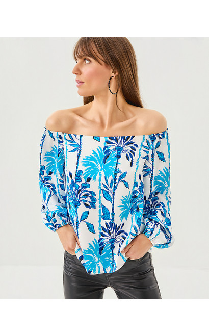 ELIZABETHANY OFF-THE-SHOULDER TOP - COCONUT SWAYIN IN THE BREEZE