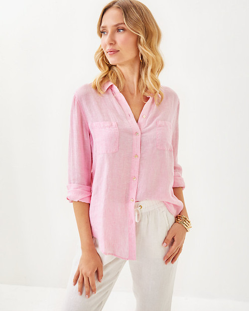 SEA VIEW BUTTON DOWN - CONCH SHELL PINK