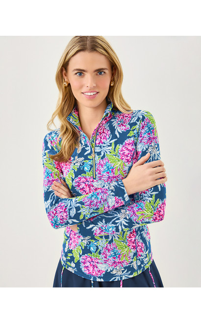 UPF 50+ LUXLETIC JUSTINE HALF ZIP JACKET - MULTI DAHLIA LICIOUS