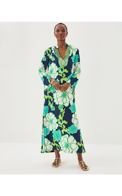 IRELLA MAXI CAFTAN DRESS - LOW TIDE NAVY OVERSIZED GO BIG