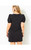 EMILIE SHORT SLEEVE SHIFT DRESS - ONYX