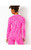 PAJAMA KNIT LONG SLEEVE BUTTON-UP TOP - CERISE PINK PINKIE PROMISES