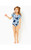 GIRLS WATERFALL ONE-PIECE SWIMSUIT - LOW TIDE NAVY BOUQUET ALL DAY