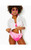 YARROW HIGH WAISTED BIKINI BOTTOM - ROXIE PINK SHADOW DANCER ENGINEERED