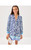 IRALANNE LONG SLEEVE POPOVER SHIRTDRESS - SAPPHIRE POOL SUMMER SHORELINES