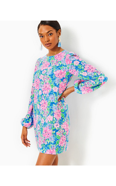 ALYNA LONG SLEEVE DRESS - MULTI SPRING IN YOUR STEP
