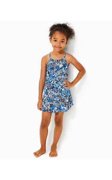 GIRLS MINI LORO COTTON DRESS - LOW TIDE NAVY PANDARAMA