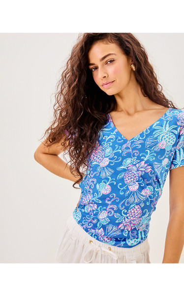 MEREDITH TEE - SUNWASHED BLUE CITRUS CRUSH