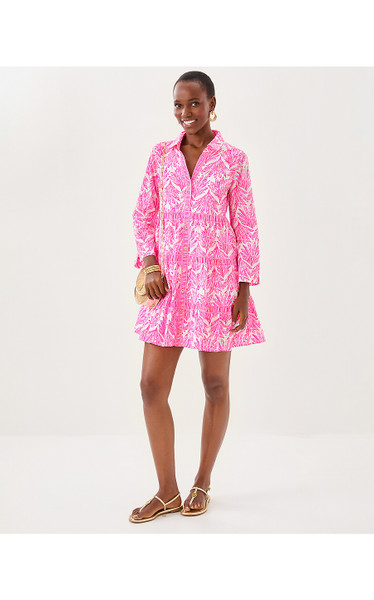 ANGIE DRESS - PINK BLISS SHADY BABE ENGINEERED