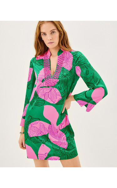 IRELLA CAFTAN DRESS - KITTS GREEN SUNSET SHADOWS
