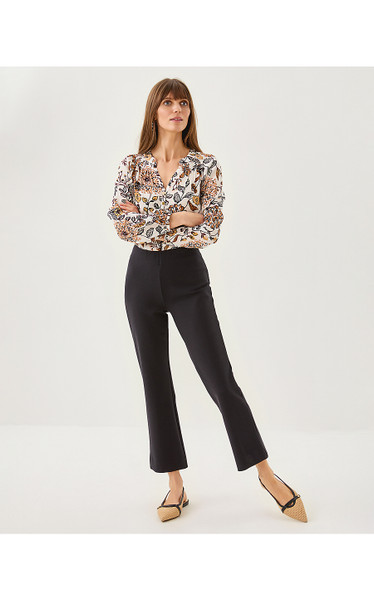 28" CHRISTABEL PONTE CROP FLARE PANT - NOIR