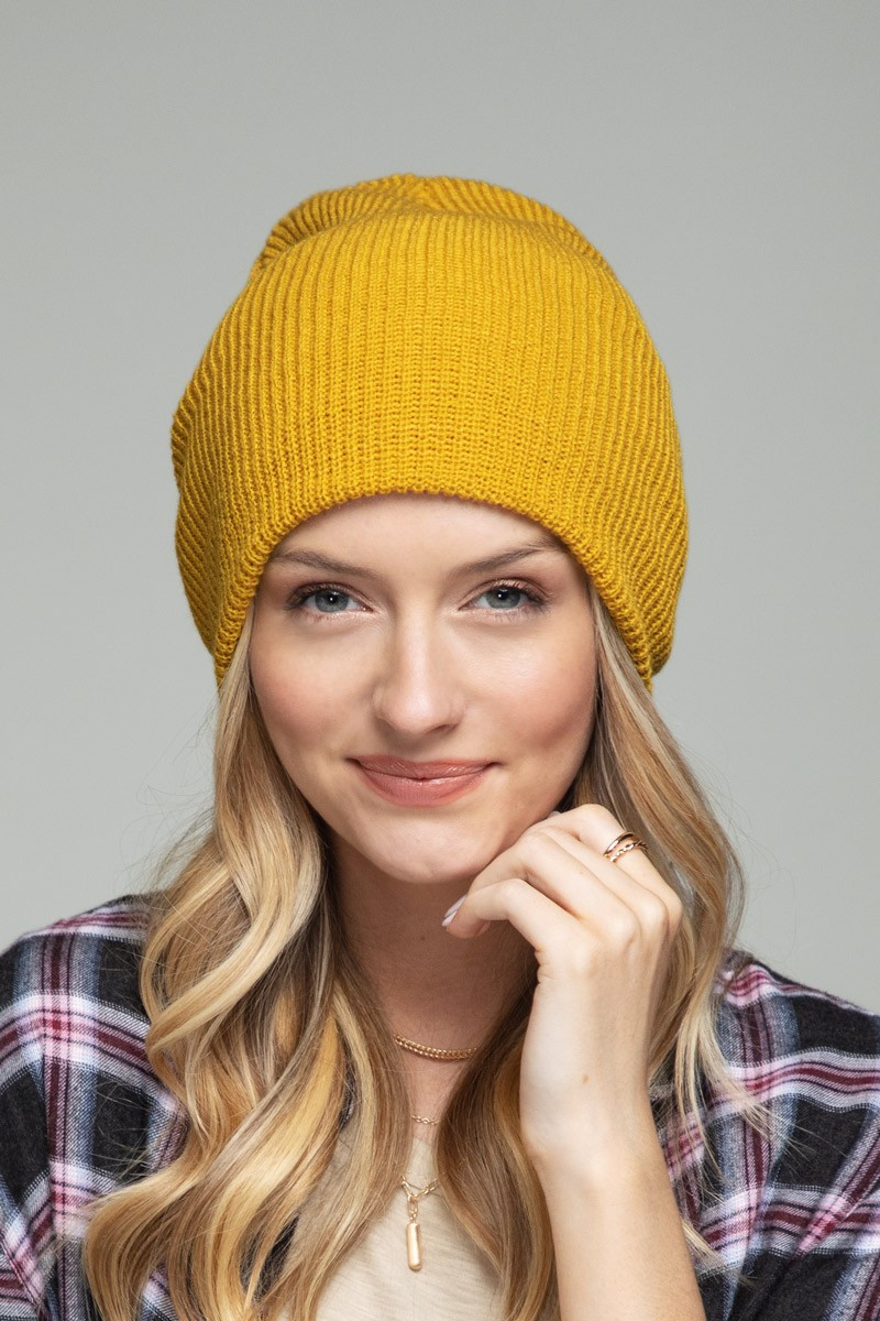 Slouchy Beanie - Mustard - Farron Elizabeth
