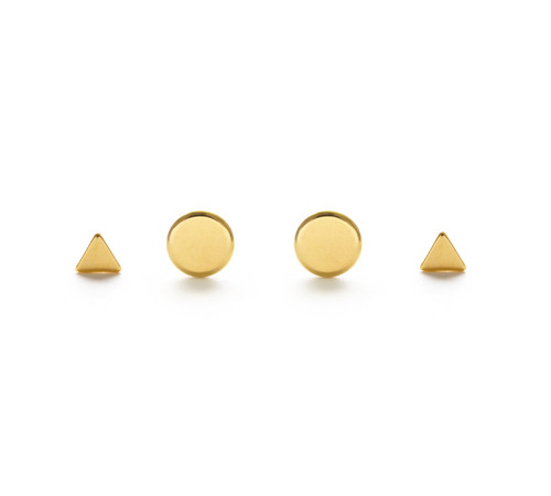  Geometric Combo Studs - Gold