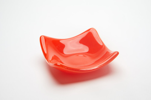 Local Glass Dish - Opaque Orange 